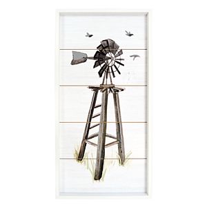 New View Windmill Planked Farmhouse Wall Decor