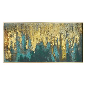 New View Abstract Metallic Framed Canvas Wall Art