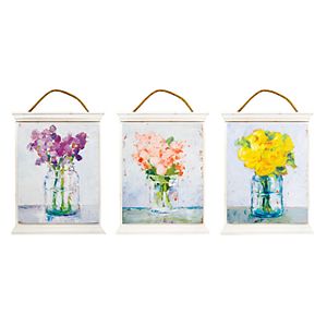 New View Floral Wood Wall Decor 3-piece Set