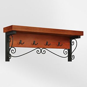 Alaterre Furniture Artesian Scrollwork Coat Hook Wall Shelf