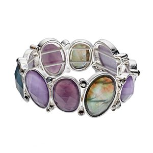Napier Simulated Abalone Oval Stretch Bracelet