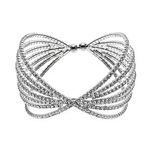 Crystal Avenue Bow Cuff Bracelet