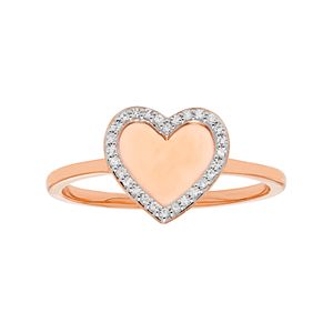 10k Gold 1/10 Carat T.W. Diamond Heart Ring