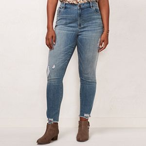 Plus Size LC Lauren Conrad Destructed Skinny Jeans