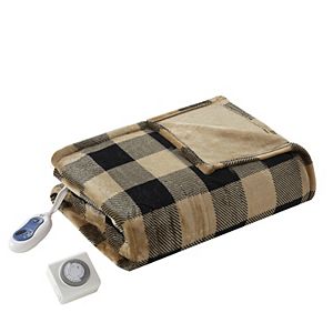 True North by Sleep Philosophy Buffalo Check Oversized Plush Heated Throw!