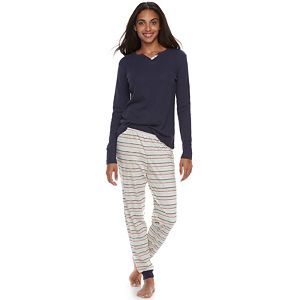 Women's SONOMA Goods for Life™ Pajamas: Ribbed Top & Jogger Pants 2-Piece PJ Set
