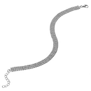 Sterling Silver 3 Row Cubic Zirconia Bracelet