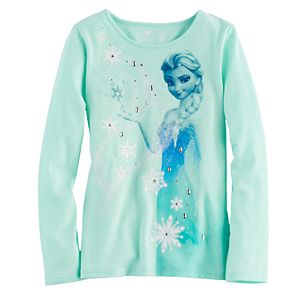 Disney's Frozen Elsa Girls 4-7 Glitter & Rhinestone Graphic Tee by Jumping Beans®