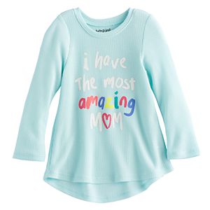 Baby Girl Jumping Beans® Thermal Slogan Graphic Tunic Top