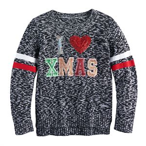Girls 7-16 & Plus Size It's Our Time High-Low Sequin Ugly Christmas Sweater