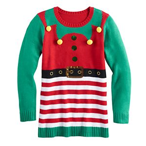 Girls 7-16 & Plus Size It's Our Time Embellished Ugly Christmas Tunic Sweater