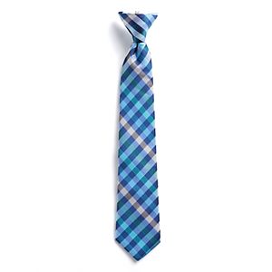 Boys 4-20 Chaps Checkered Clip-On Tie