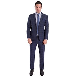 Men's Nick Graham Slim-Fit Plaid Unhemmed Suit