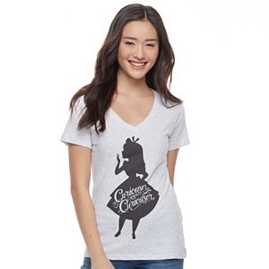 Disney's Alice in Wonderland Juniors' V-Neck Graphic Tee