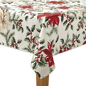 The Big One® Poinsettia Print Tablecloth