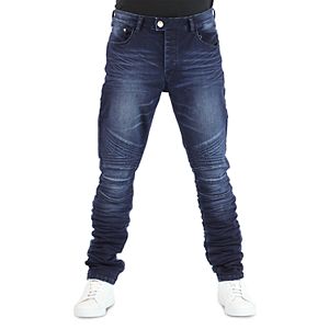 Men's True Luck Bloome Moto Slim-Fit Jeans