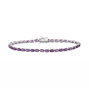 Sterling Silver Amethyst Tennis Bracelet