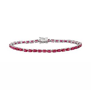 Sterling Silver Lab-Created Ruby Tennis Bracelet