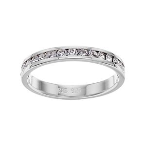 Traditions Sterling Silver Crystal Birthstone Eternity Ring