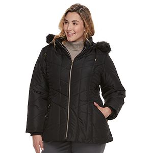 Plus Size d.e.t.a.i.l.s Hooded Quilted Jacket