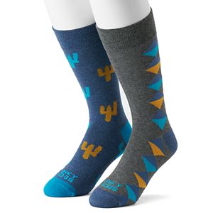 Men's Funky Socks 2-pack Patterned Crew Socks