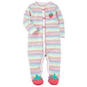 Baby Girl Carter's Rainbow Striped Strawberry Sleep & Play