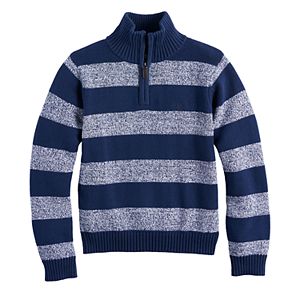 Boys 4-20 Chaps Striped Quarter-Zip Sweater