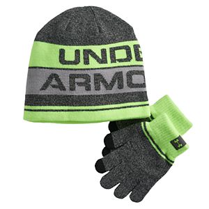 Boys Under Armour Beanie & Gloves Set