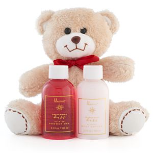 Lila Grace Peppermint Kiss Shower Gel, Body Lotion & Teddy Bear Gift Set