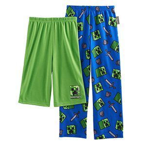 Boys 4-16 Minecraft Creeper 2-Pack Lounge Pants & Shorts