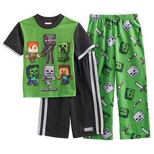 Boys 6-12 Minecraft 3-Piece Pajama Set