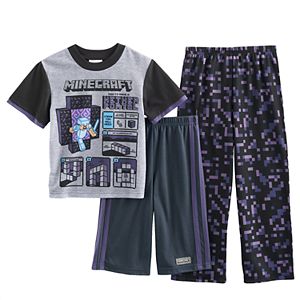 Boys 6-12 Minecraft 3-Piece Pajama Set