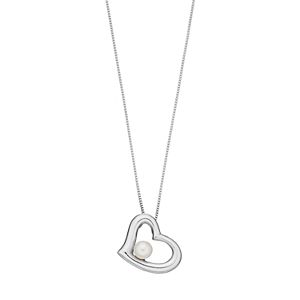 PearLustre by Imperial Sterling Silver Freshwater Cultured Pearl Heart Pendant