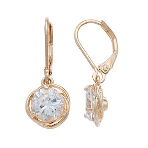 Napier Cubic Zirconia Love Knot Nickel Free Drop Earrings
