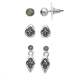 Napier Quatrefoil Stud & Drop Earring Set