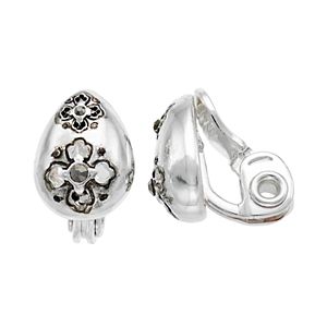 Napier Quatrefoil Teardrop Clip-On Stud Earrings