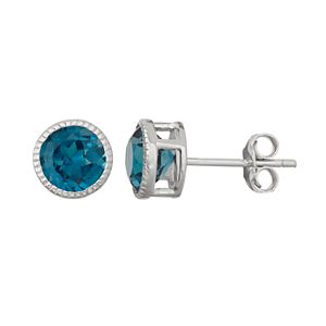 Sterling Silver London Blue Topaz Stud Earrings