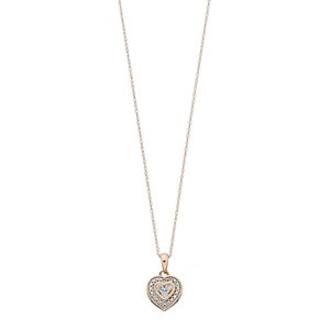 10k Gold 1/10 Carat T.W. Diamond Double Heart Pendant