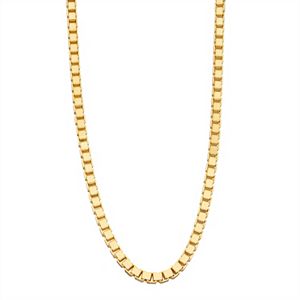 Men's Gold Over Silver Box Chain Necklace - 20 in.
