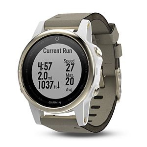 Garmin fenix 5S Sapphire Activity Tracker with Leather Band