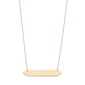14k Gold Geometric Bar Link Necklace