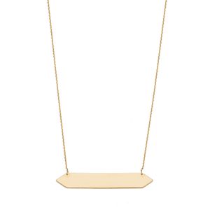 14k Gold Geometric Bar Link Necklace