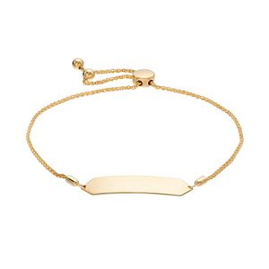 14k Gold Geometric Bar Link Bolo Bracelet