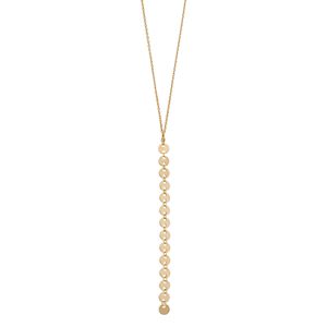 14k Gold Disc Y Necklace