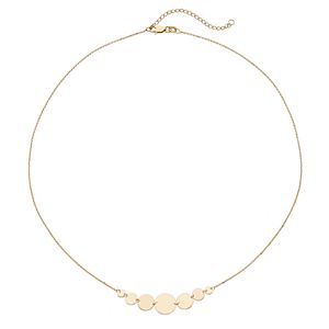 14k Gold Graduated Disc Necklace