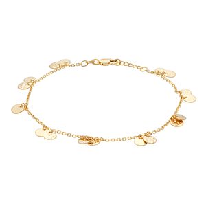14k Gold Disc Station Bracelet