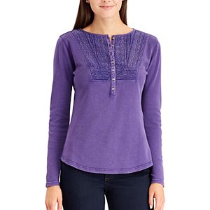 Women's Chaps Lace-Trim Henley