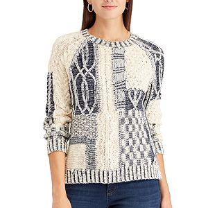 Women's Chaps Patchwork Crewneck Sweater