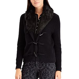 Women's Chaps Faux-Fur Toggle Cardigan