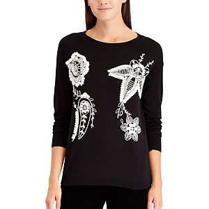 Women's Chaps Floral Embroidered Crewneck Sweater